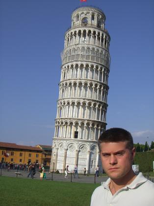 Todd Fox in Pisa Italy at the Leaning Tower.